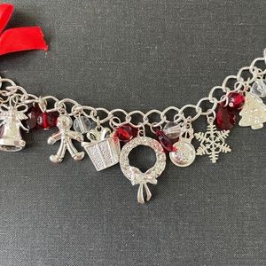 Silver Holiday Charm Christmas Bracelet